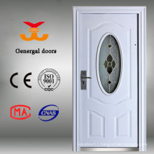 China yongkang steel security metal door with glass